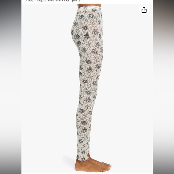 Free People Layered in Lace Sheer Leggings Size Small in Ivory Combo NWT - Picture 10 of 10